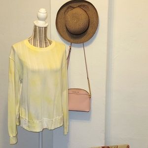 Peace & Pearls Women's Long Sleeve Top Yellow Size Medium